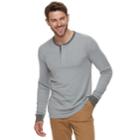 Men's Sonoma Goods For Life&trade; Double-knit Henley Tee, Size: Medium, Dark Grey