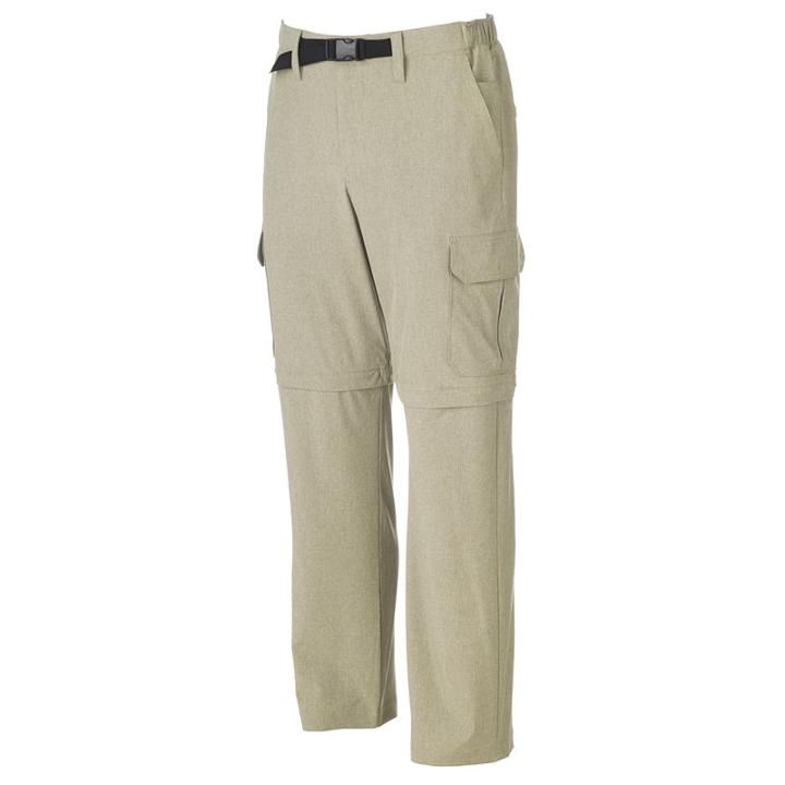 Men's Croft & Barrow&reg; Classic-fit Performance Stretch Belted Convertible Cargo Pants, Size: 46x34, Med Beige
