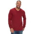 Big & Tall Sonoma Goods For Life&trade; Classic-fit Coolmax V-neck Sweater, Men's, Size: Xl Tall, Dark Red