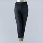 Petite Simply Vera Vera Wang Cuffed Capri Jeans, Women's, Size: 6 Petite, Dark Blue