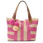 Sonoma Goods For Life&trade; Striped Pom-pom Hobo, Women's, Pink