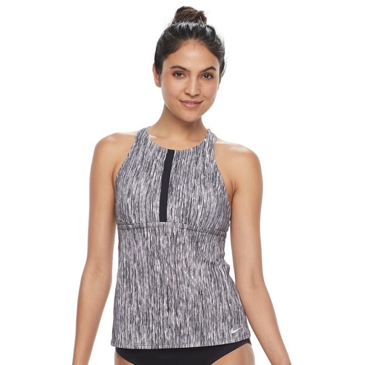 Women's Nike High-neck Tankini Top, Size: Xl, Black