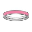 Stacks And Stones Sterling Silver Pink Enamel Stack Ring, Women's, Size: 5