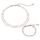 Lc Lauren Conrad Beaded Double Strand Choker Necklace & Bracelet Set, Women's, White