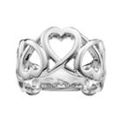 She Sterling Silver Openwork Heart Ring, Women's, Size: 7, Grey