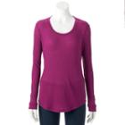 Women's Sonoma Goods For Life&trade; Essential Ribbed Scoopneck Tee, Size: Large, Dark Red