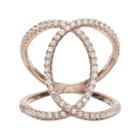 Fleur Cubic Zirconia Overlapping Loop Ring, Women's, Size: 8, Pink