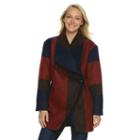 Women's D.e.t.a.i.l.s Plaid Shawl Collar Wool Blend Coat, Size: Small, Multicolor