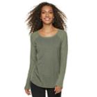 Women's Sonoma Goods For Life&trade; Supersoft Textured Raglan Tee, Size: Xxl, Green