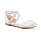 So&reg; Wisteria Girls' D'orsay Flats, Girl's, Size: 2, Silver
