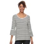 Women's Croft & Barrow&reg; Bell Sleeve Peasant Top, Size: Xl, Light Grey