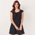 Women's Lc Lauren Conrad Love, Lauren Pleated Shift Dress, Size: Small, Black