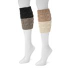 Muk Luks 2-pk. Women's Reversible Boot Toppers, Black