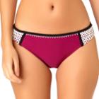 Juniors' California Sunshine Crochet Trim Side Tab Bikini Bottoms, Women's, Size: Xl, Med Red