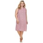 Plus Size Croft & Barrow&reg; Print Shirt Dress, Women's, Size: 1xl, Med Pink
