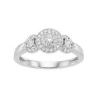 Lovemark 10k White Gold 1/4 Ct. T.w. Diamond Triple Halo Engagement Ring, Women's, Size: 7