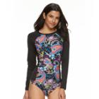Women's Apt. 9&reg; Paisley Rash Guard, Size: Medium, Ovrfl Oth