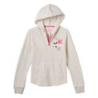 Girls Plus Size So&reg; 1/4 Zip Graphic Fleece Hoodie, Girl's, Size: 20 1/2, Silver