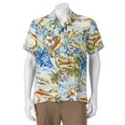 Men's Caribbean Joe Casual Tropical Button-down Shirt, Size: Large, Green Oth