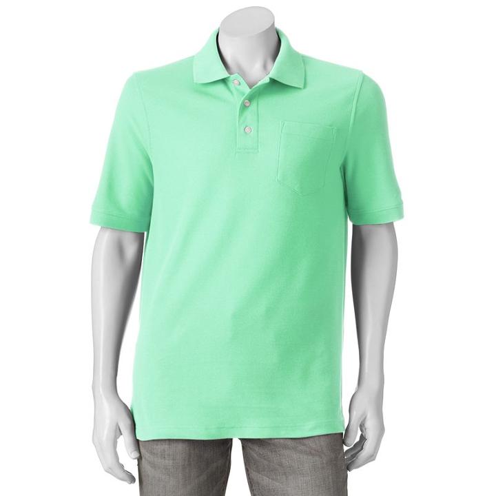 Men's Croft & Barrow&reg; Performance Pocket Pique Polo, Size: Medium, Brt Green