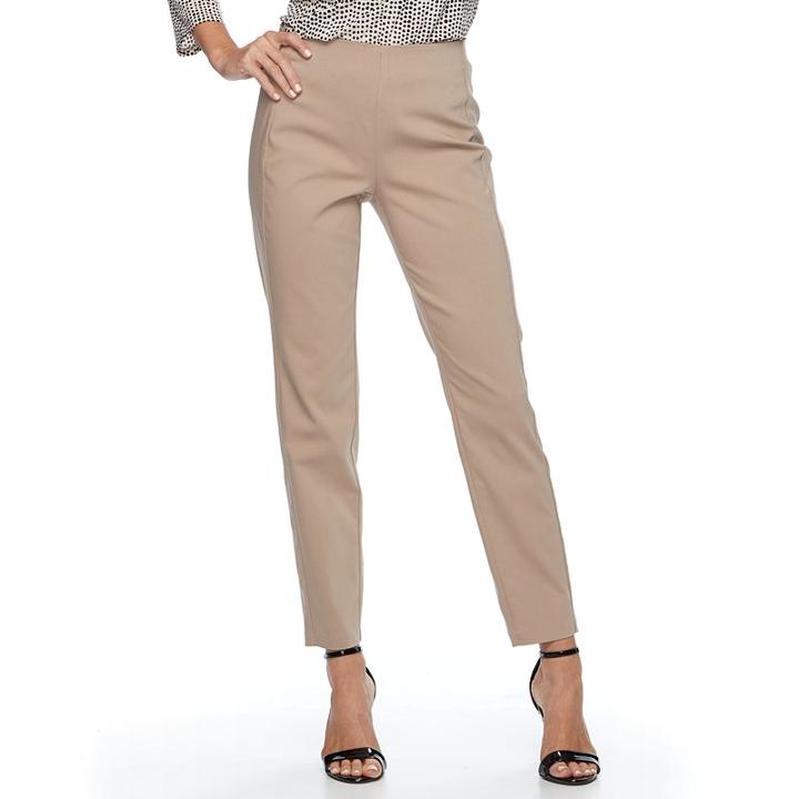 Women's Croft & Barrow&reg; Pull-on Ankle Pants, Size: 10, Med Beige