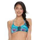Juniors' Palm Bralette Halter Bikini Top, Size: Medium, Ovrfl Oth