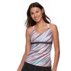 Women's Zeroxposur Striped Racerback Tankini Top, Size: 16, Pink Other