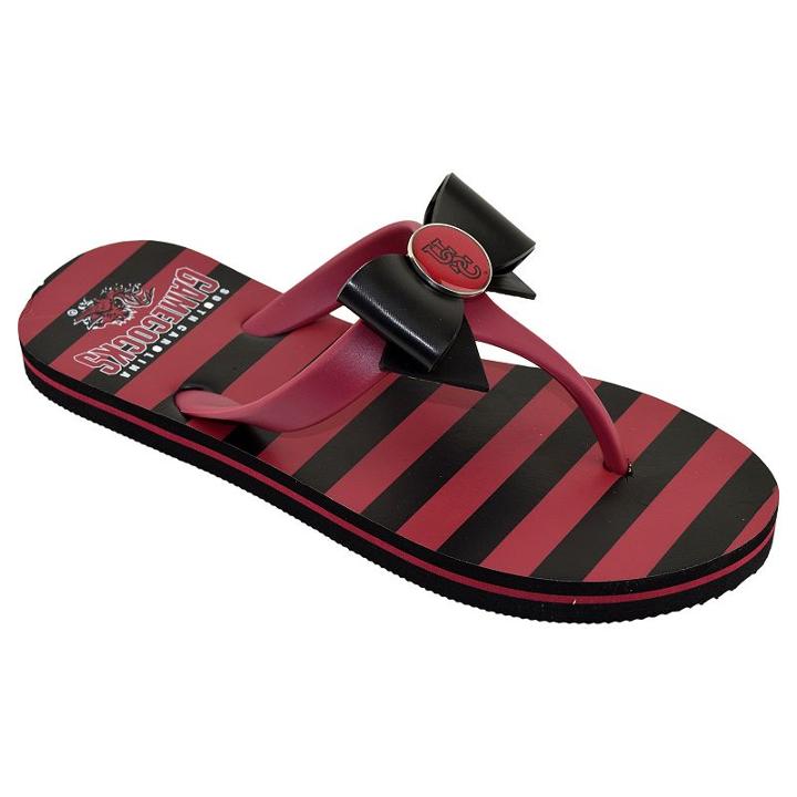 Women's College Edition South Carolina Gamecocks Bow Flip-flops, Size: Large, Med Red