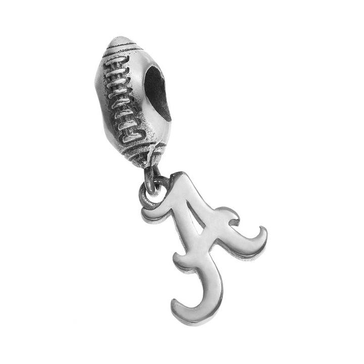 Dayna U Sterling Silver Alabama Crimson Tide Team Logo Football Charm, Women's, Grey