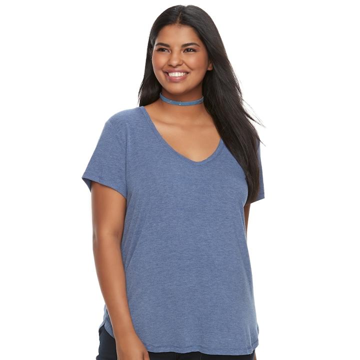 Juniors' Plus Size So&reg; Perfect Tee, Teens, Size: 3xl, Dark Blue