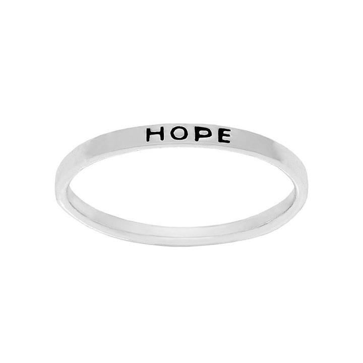 Itsy Bitsy Sterling Silver Hope Midi Ring, Women's, Size: 5