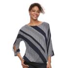 Women's Croft & Barrow&reg; Cold-shoulder Boatneck Top, Size: Large, Dark Blue