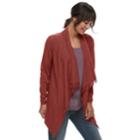Women's Sonoma Goods For Life&trade; Fringe Flyaway Cardigan, Size: Xl, Red/coppr (rust/coppr)