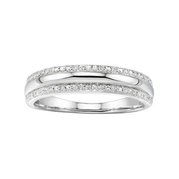 Promise Love Forever Sterling Silver 1/10 Carat T.w. Diamond Anniversary Ring, Women's, Size: 5, White
