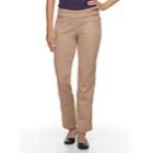 Women's Croft & Barrow&reg; Effortless Stretch Pull-on Pants, Size: 12 T/l, Med Beige