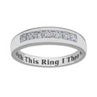 Sweet Sentiments Sterling Silver Cubic Zirconia Wedding Ring, Women's, Size: 10, Grey