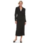 Women's Le Suit Jacket & Midi Skirt Suit, Size: 6, Black