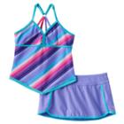 Girls 7-16 Free Country Apron Tankini Swimsuit Set, Girl's, Size: 10, Med Purple