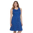 Plus Size Apt. 9&reg; Lace Trim Fit & Flare Dress, Women's, Size: 4xl, Blue