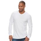 Big & Tall Sonoma Goods For Life&trade; Flexwear Slim-fit Stretch V-neck Tee, Men's, Size: L Tall, White
