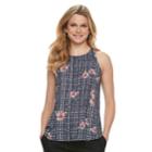 Women's Apt. 9&reg; Zipper Accent Georgette Tank, Size: Xs, Black