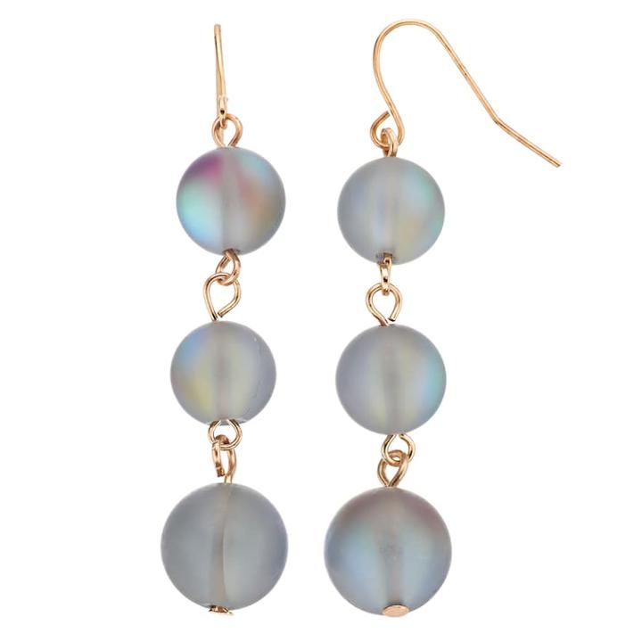 Mudd&reg; Simulated Moonstone Crispin Drop Earrings, Women's, Dark Green