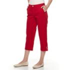 Women's Croft & Barrow&reg; Effortless Stretch Twill Capri Pants, Size: 8, Med Red