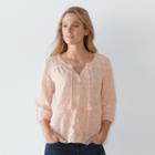 Women's Sonoma Goods For Life&trade; Embroidered Peasant Top, Size: Xl, Med Orange