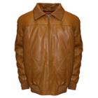 Men's Franchise Club Home Base Classic-fit Lambskin Leather Bomber Jacket, Size: Xxl, Red/coppr (rust/coppr)