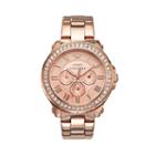 Juicy Couture Women's Crystal Pedigree Rose Gold Tone Watch, Size: Large, Pink