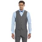 Men's Savile Row Modern-fit Gray Suit Vest, Size: Large, Grey