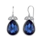 1928 Blue Milgrain Teardrop Earrings, Women's, Multicolor
