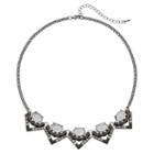Mudd&reg; Glittery Oval Chevron Necklace, Women's, Black