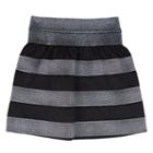 Girls 7-16 Iz Amy Byer Black & Silver Striped Scuba Skirt, Girl's, Size: Xl, Ovrfl Oth